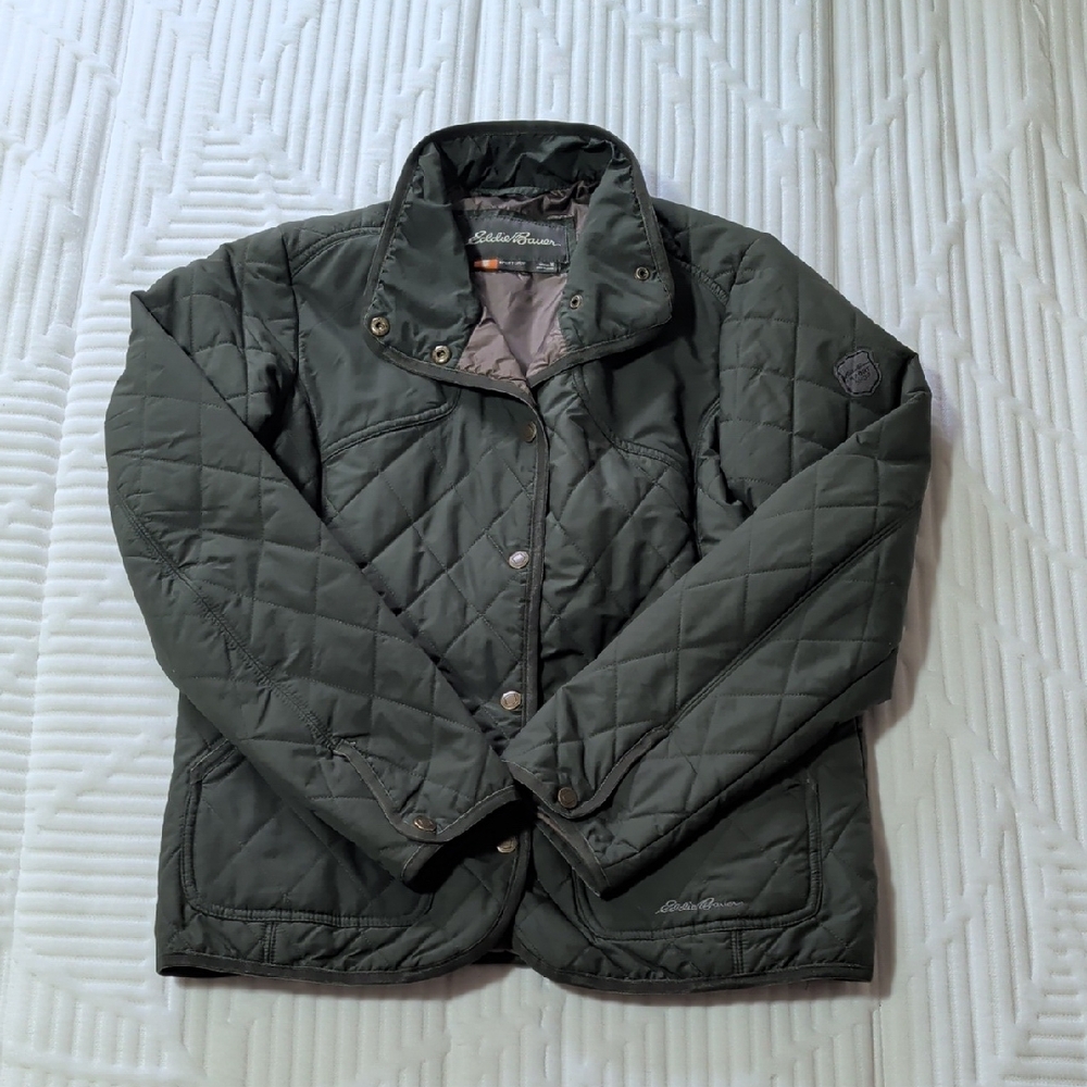 Eddie Bauer Quilted Jacket in Dark Olive